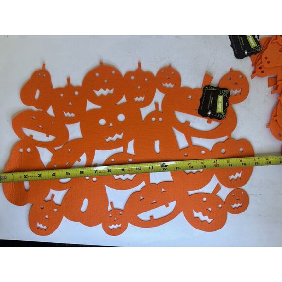 Set of 7 Halloween Placements Pumpkin Knit Autumn - Picture 2 of 4